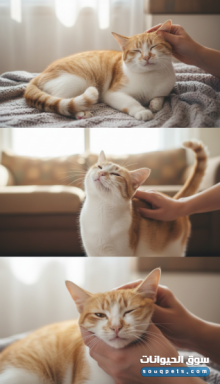 قط للبيع دو أعين برتقاليه ولون ابيض وبرتقالي